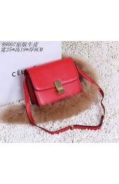 Celine Classic Box Small Flap Bag Calfskin 88007 Red HV04771rh54