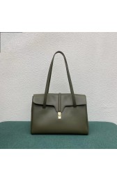 Celine LARGE SOFT 16 BAG IN SUPPLE GRAINED CALFSKIN 194043 green HV00677sY95