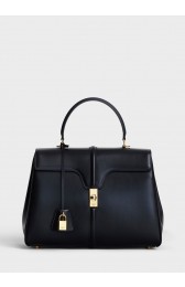 CELINE MEDIUM 16 BAG IN SATINATED CALFSKIN A187373 black HV02034Ag46