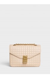 CELINE MEDIUM C BAG IN BICOLOUR QUILTED CALFSKIN CL87253 cream HV00231Is53