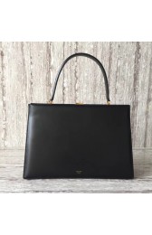 CELINE MEDIUM CLASP HANDBAG IN BOX CALFSKIN WITH PATINA 180923 BLACK HV06100DO87