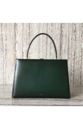 CELINE MEDIUM CLASP HANDBAG IN BOX CALFSKIN WITH PATINA 180923 Blackish green HV01048fH28