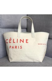 CELINE MEDIUM MADE IN TOTE IN TEXTILE 83180 WHITE & RED HV00734Sy67