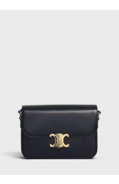 CELINE MEDIUM TRIOMPHE BAG IN SHINY CALFSKIN CL87363 BLACK HV02432ta99