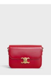 CELINE MEDIUM TRIOMPHE BAG IN SHINY CALFSKIN CL87363 RED HV00768Hn31