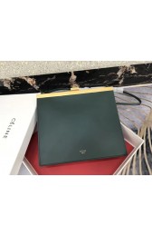 CELINE MINI CLASP BAG IN SMOOTH CALFSKIN 181053 Blackish green HV01332cP15