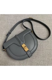 CELINE SMALL BESACE 16 BAG IN SATINATED CALFSKIN CROSS BODY 188013 GREY HV10099Zr53