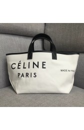 CELINE SMALL MADE IN TOTE IN TEXTIL 83181 WHITE & BLACK HV04783Gh26