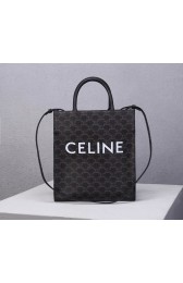 Celine TEEN TRIOMPHE BAG IN TRIOMPHE CANVAS AND CALFSKIN CL91542 BLACK HV01171bT70