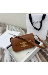 Celine TRIOMPHE SHOULDER BAG IN NATURAL CALFSKIN 194143 TAN HV06186vX33