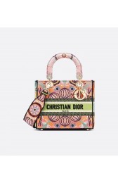 Cheap DIOR MEDIUM LADY D-LITE BAG Multicolor Tie & Dior Embroidery M0565OJb HV11331sZ66