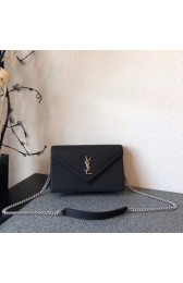 Cheap SAINT LAURENT Monogram leather cross-body bag 9635 black HV06370ZZ98
