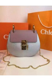 Chloe Drew Shoulder Bags Calfskin Leather 2709 Silver&Pink HV09581dw37