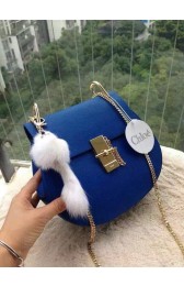 Chloe Drew Shoulder Bags Calfskin Leather 3369 Blue HV06129lu18