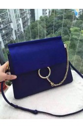 Chloe Faye Shoulder Bag Suede Leather 9201L blue HV00238tg76