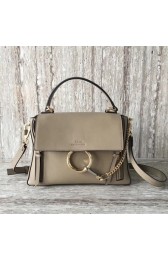 Chloe Faye Tote Bag Calfskin Leather 03375 Grey HV10172Pf97