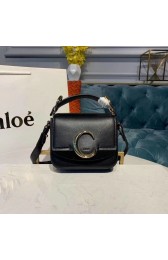 Chloe Original Calfskin Leather Top Handle Small Bag 3S030 Black HV04508Xr72