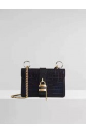 Chloe Original Crocodile skin Leather Bag 3S068 Black HV07917iv85