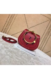 CHLOE Small Nile leather Horse bracelet bag 3E1302 red HV01913uZ84