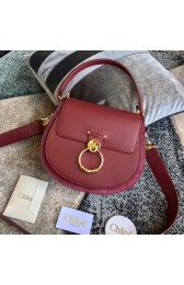 CHLOE Tess leather and suede cross-body bag 3S152 Burgundy HV09700NP24