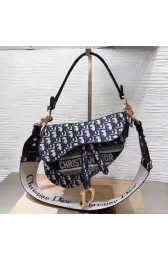 Copy 1:1 Dior BLUE SADDLE ORIGINAL DIOR OBLIQUE EMBROIDERED CANVAS BAG M0446CRIW HV07742xD64