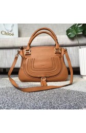 Copy Best Chloe Marcie original Cowhide Tote Bag 166320 Camel HV01128Qc72