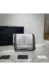 Designer Yves Saint Laurent Medium Niki Chain Bag 498894 PEARL GREY HV02754vs94