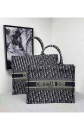 DIOR BOOK TOTE BAG IN EMBROIDERED CANVAS C1287 dark blue HV09988Rc99