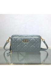 DIOR CARO DOUBLE POUCH Supple Cannage Calfskin S5037U grey HV02384FA31