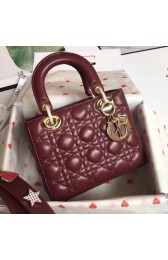 Dior lucky badges Original sheepskin Tote Bag A88035 Bordeaux HV01107Tk78