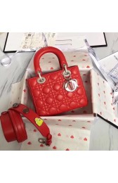 Dior lucky badges Original sheepskin Tote Bag A88035 red HV09953MO84