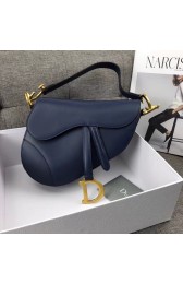 Dior MINI SADDLE BAG CALFSKIN M0447 dark blue HV03494Ag46