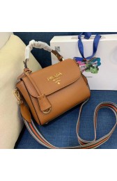 Fake Best Prada Calf skin tote 1BD071 1BD209 brown HV10546Nk59