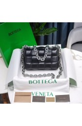 Fake Bottega Veneta THE CHAIN CASSETTE Expedited Delivery 631421 black & Hardware: Silver finish HV02359Iw51