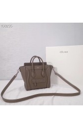 Fake CELINE NANO LUGGAGE BAG IN LAMINATED LAMBSKIN 189244-6 HV02860QF99