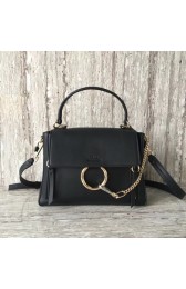 Fake CHLOE Faye Tote Bag Calfskin Leather 03375 black HV03668Hj78