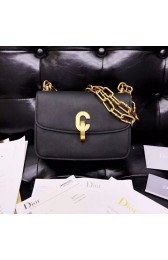 Fake DIOR 21ST FLAP BAG IN BLACK LAMBSKIN HV06682bz90