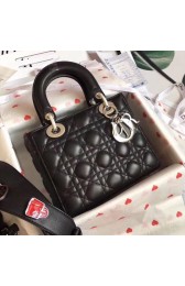 Fake Dior lucky badges Original sheepskin Tote Bag A88035 black HV09269tu77