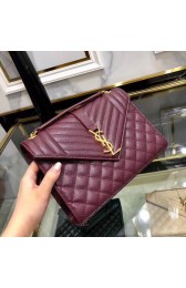 Fake SAINT LAURENT Medium satchel 487206 Burgundy HV11671xE84