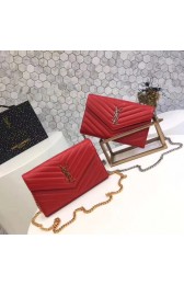 Fake Yves Saint Laurent WOC Caviar leather Shoulder Bag 1003 red HV01252bz90