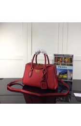 Fashion Prada Calf leather Tote Bag 1BH093 red HV08309Of26