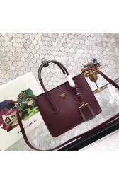 Fashion prada small saffiano lux tote original leather bag bn2754 burgundy&gray HV00361wc24