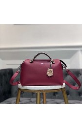 FENDI BY THE WAY REGULAR Small multicoloured leather Boston bag 8BL1245 red&grey HV10651rJ28