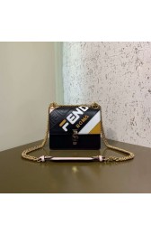 Fendi KAN I SMALL Red leather mini-bag 8M0381 black HV08082AM45