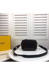 Fendi MINI CAMERA CASE Multicolor canvas bag 8BF097 black HV00243Yo25