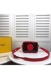 Fendi MINI CAMERA CASE Multicolor canvas bag 8BF097 red HV00990DO87