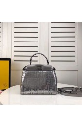 FENDI PEEKABOO ICONIC leather bag F0335 Silver HV00719Mn81