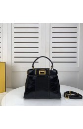 FENDI PEEKABOO ICONIC MINI Black leather bag 8BN244 HV10702Ri95