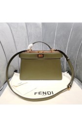 Fendi PEEKABOO ISEEU EAST-WEST leather bag 8BN323A green HV02858Zf62