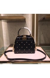 First-class Quality Fendi PEEKABOO XS black leather mini-bag 8BN309A HV05097Sf41